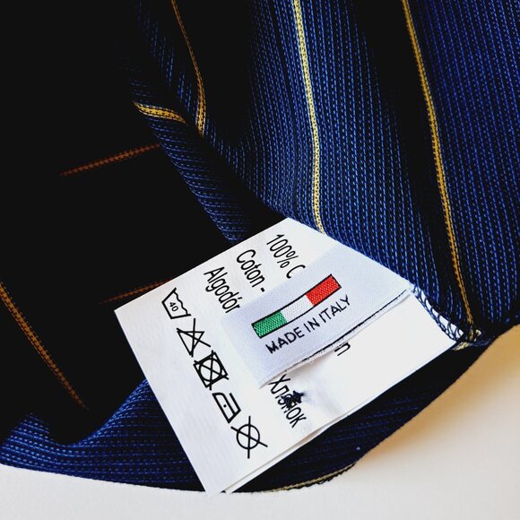 NEW Men's Montechiaro Blue Yellow Polo Shirt Size 50 / M - Picture 10 of 13